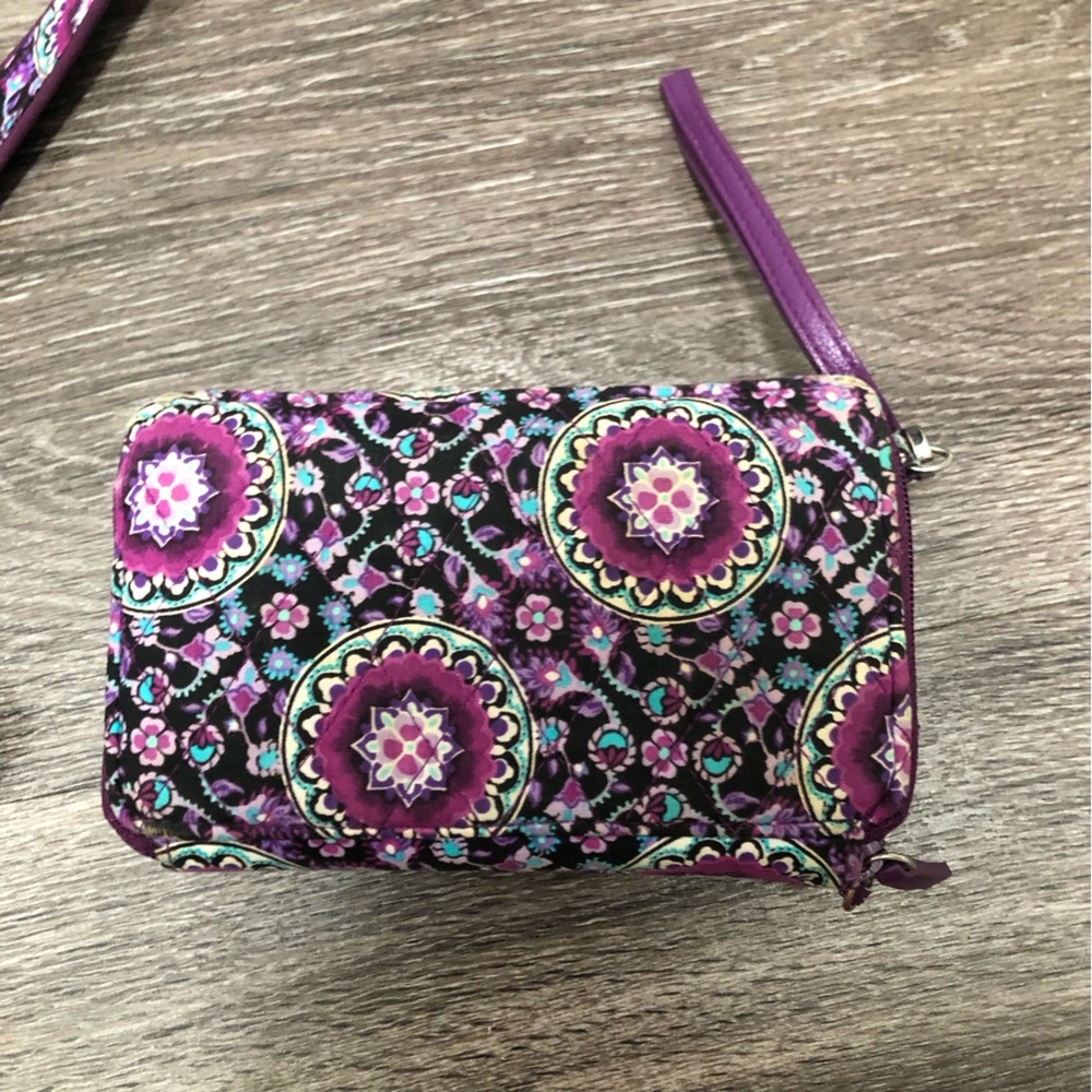 Vera Bradley Purple/Lavender Medallion Tote & RFID All-In-One Crossbody Set - Picture 13 of 13
